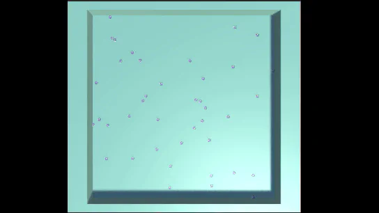Simulation of robot-swarm aggregation driven by attraction, alignment, and repulsion