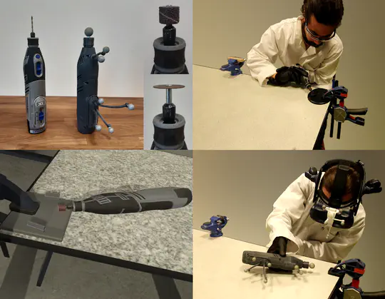 Gesture learning in VR and physical properties of replicas