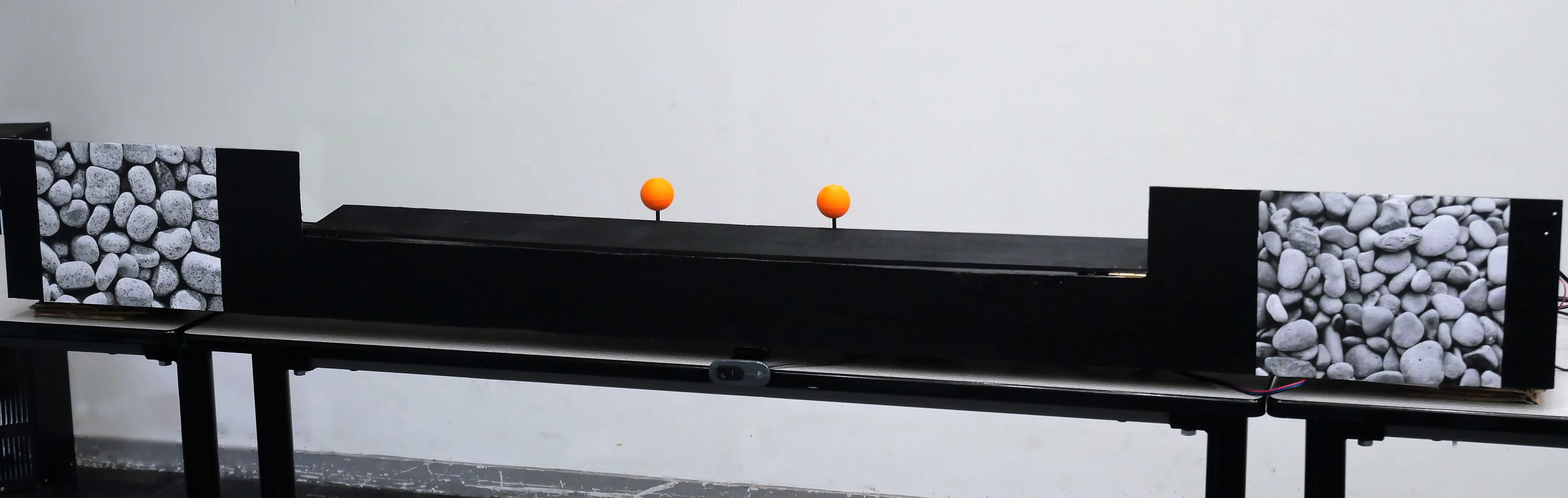 Optical see-through augmented-reality setup for estimating the separation between pairs of real and virtual objects
