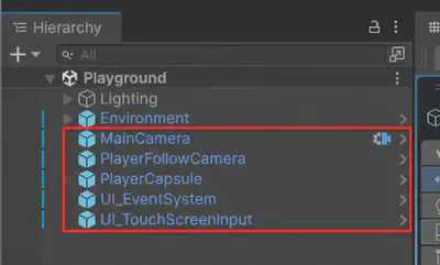 Objects to copy from the demonstration scene
